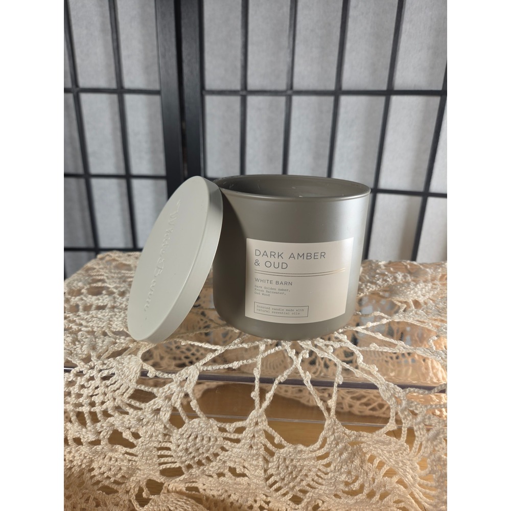 White Barn Dark Amber & Oud 3-Wick Scented Candle 14.5 oz Bath & Body Works - Picture 3 of 6